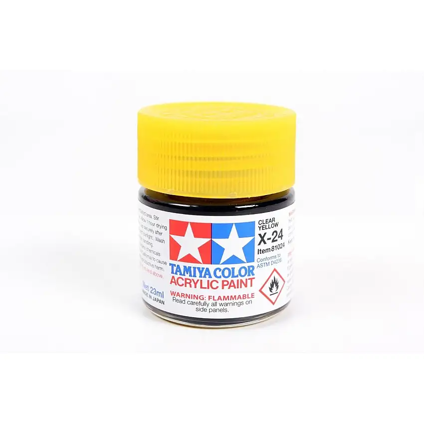Acrylic X-24 Clear Yellow 23Ml Bottle / Tamiya USA