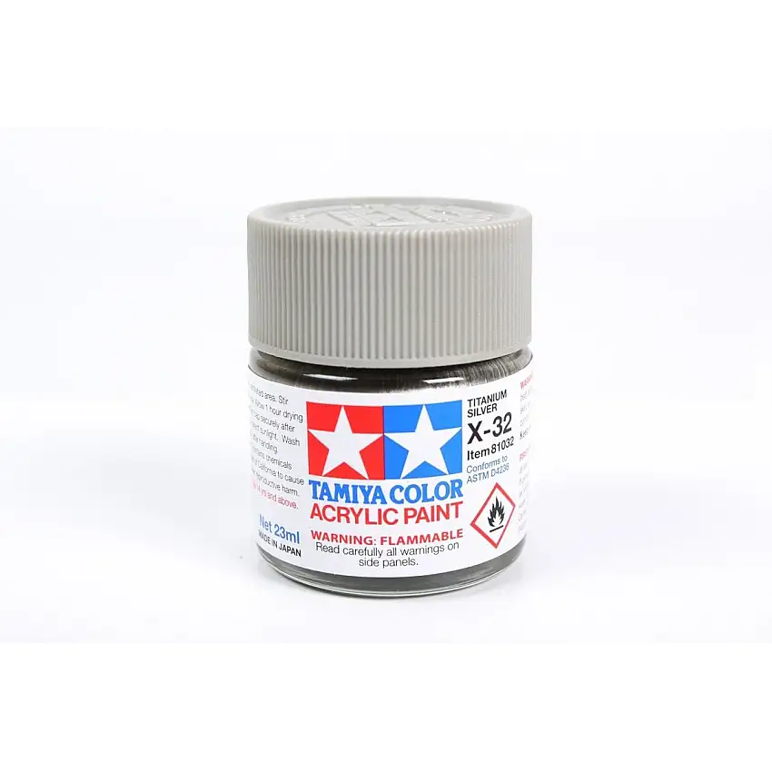 Acrylic X-32 Titanium Silver 23Ml Bottle / Tamiya USA