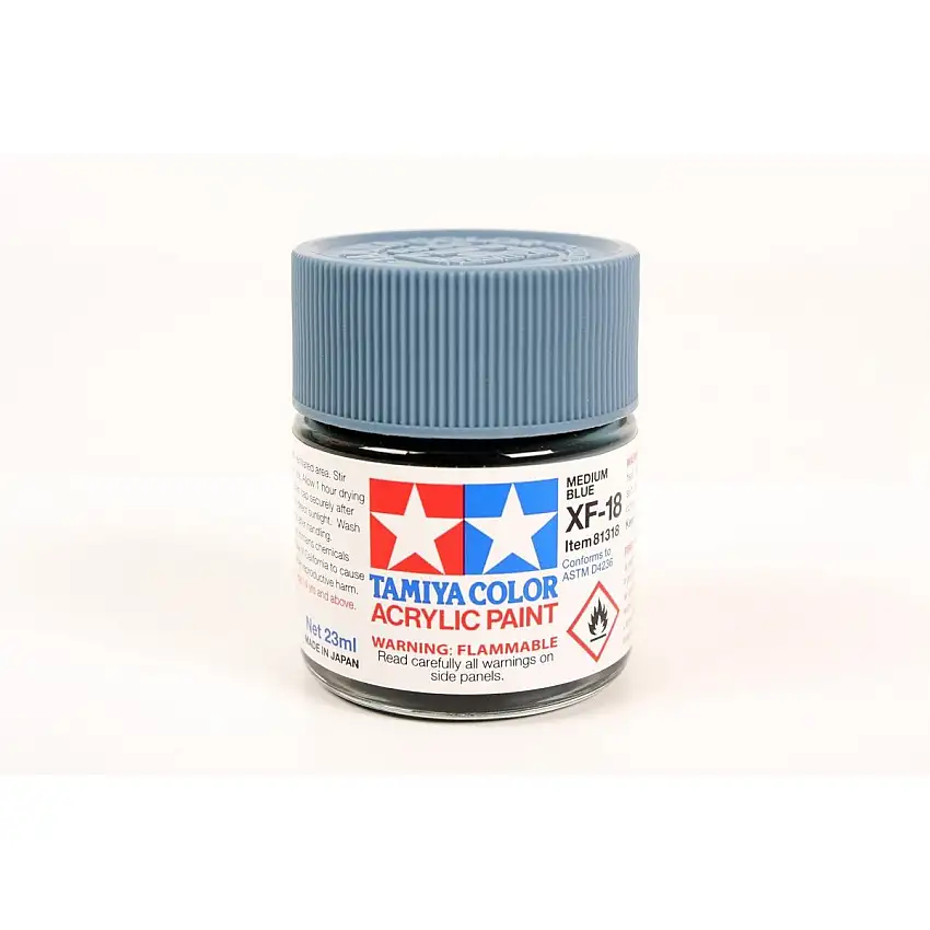 Acrylic Xf-18 Medium Blue 23Ml Bottle / Tamiya USA