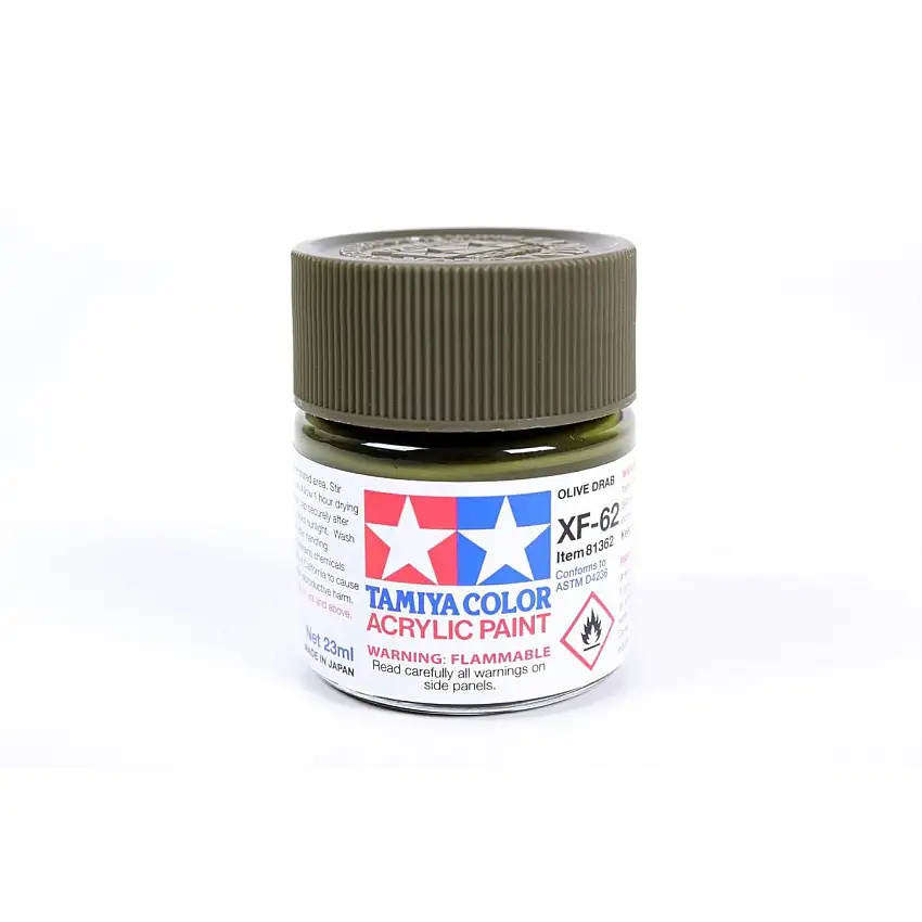 Acrylic Xf-62 Olive Drab 23Ml Bottle / Tamiya USA