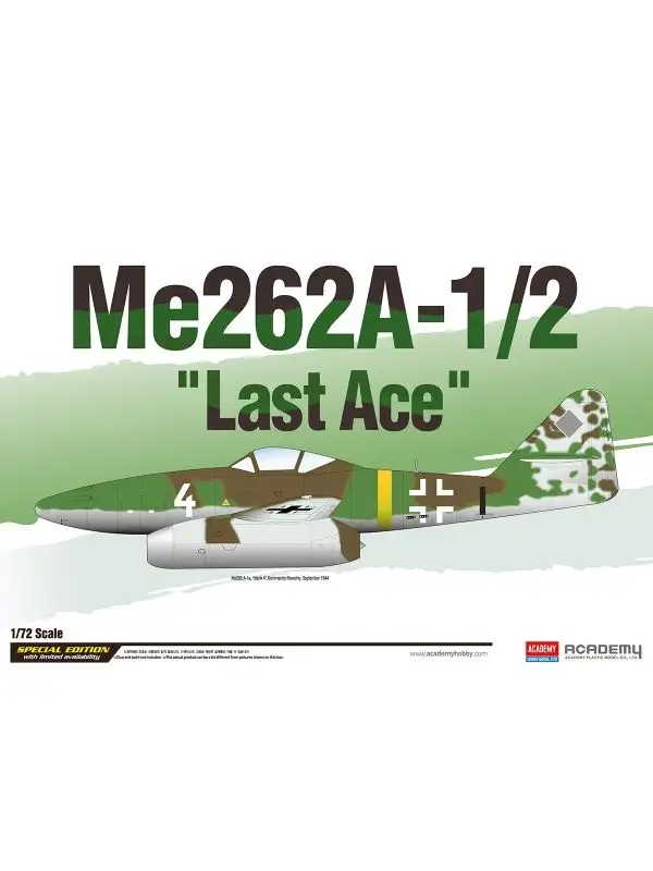 Academy 12542 Messerschmitt Me262A-1/2 'Last Ace' 1/72 Scale Plastic Model Kit