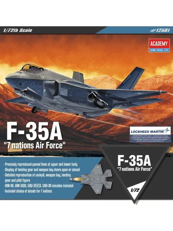 Academy 12561 F-35A 'Seven Nations Air Force' 1/72 Scale Plastic Model Kit