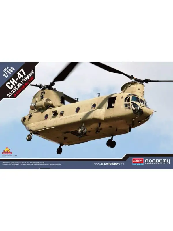 Academy 12624 CH-47D/F/J/HC.MK1 Chinook '4 Nations' 1/144 Scale Model Kit