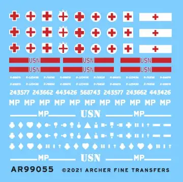 Archer Fine Transfers 99055 Waterslide Decal: 1/35 Assorted US Helmet Markings