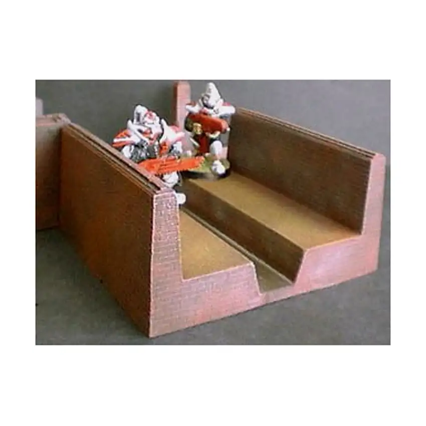 9cm Double Sided Wall w/Raised Floor and Central Channel