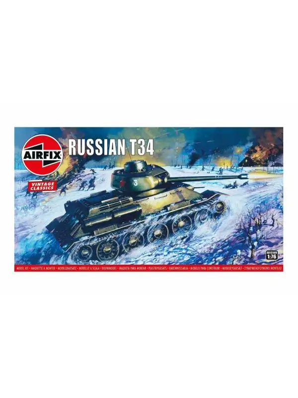Airfix A01316V Soviet T-34 Tank 1/76 Scale Plastic Model Kit