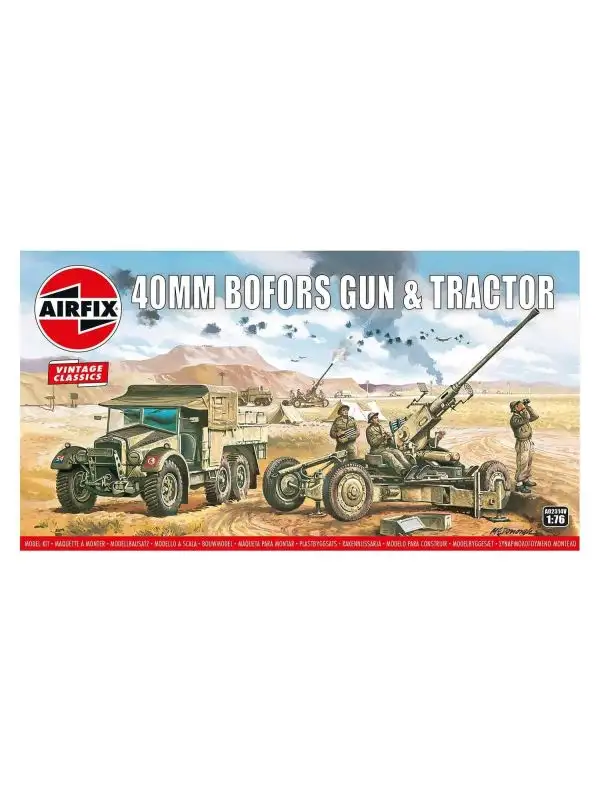 Airfix A02314V WWII British Bofors 40mm Gun & Tractor 1/76 Scale Plastic Model Kit