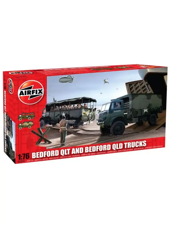 Airfix A03306 WWII British Bedford QLT and QLD Trucks 1/76 Scale Model Kits