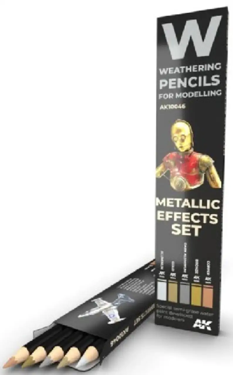 Weathering Pencils: Metallic Effects Set (5 Colors) AK Interactive