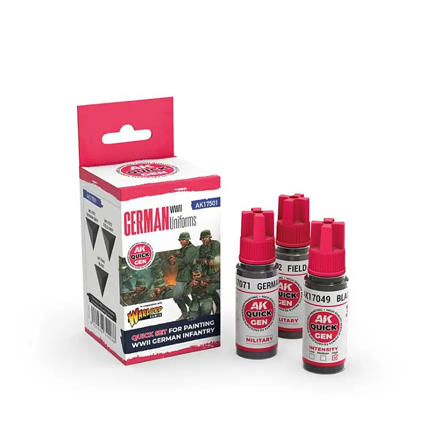 Quick Gen: German WWII Uniforms Acrylic Paint (3 Colors) 18ml Bottles AK Interactive