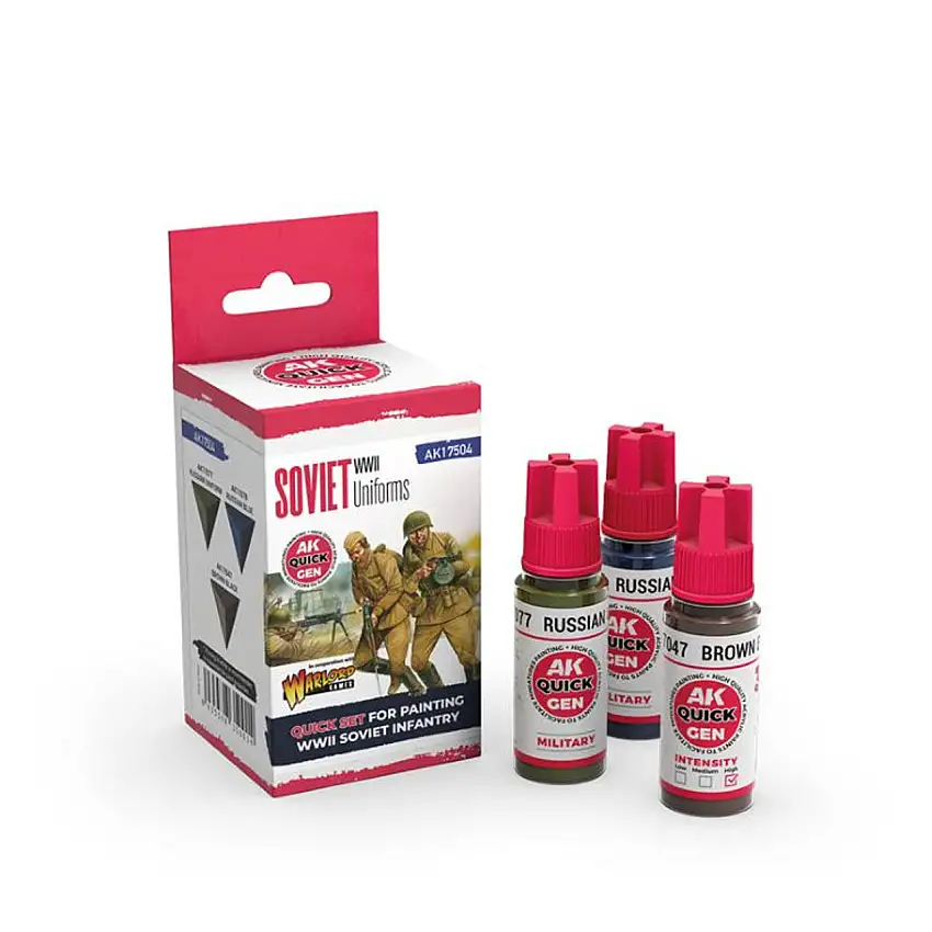 Quick Gen: Soviet WWII Uniforms Acrylic Paint (3 Colors) 18ml Bottles AK Interactive