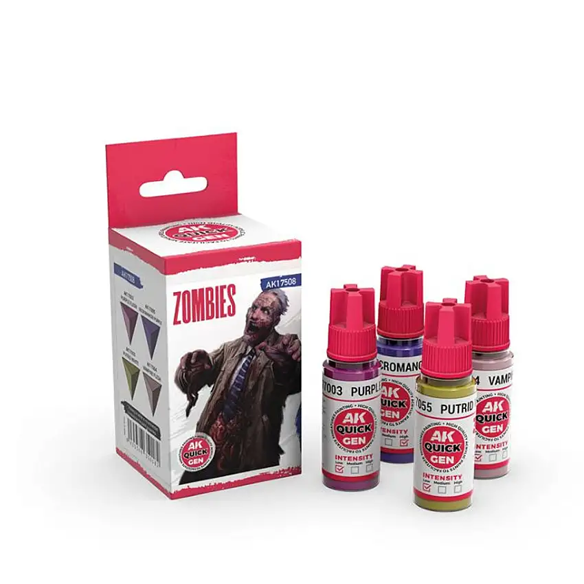 Quick Gen: Zombies Acrylic Paint (4 Colors) 18ml Bottles AK Interactive