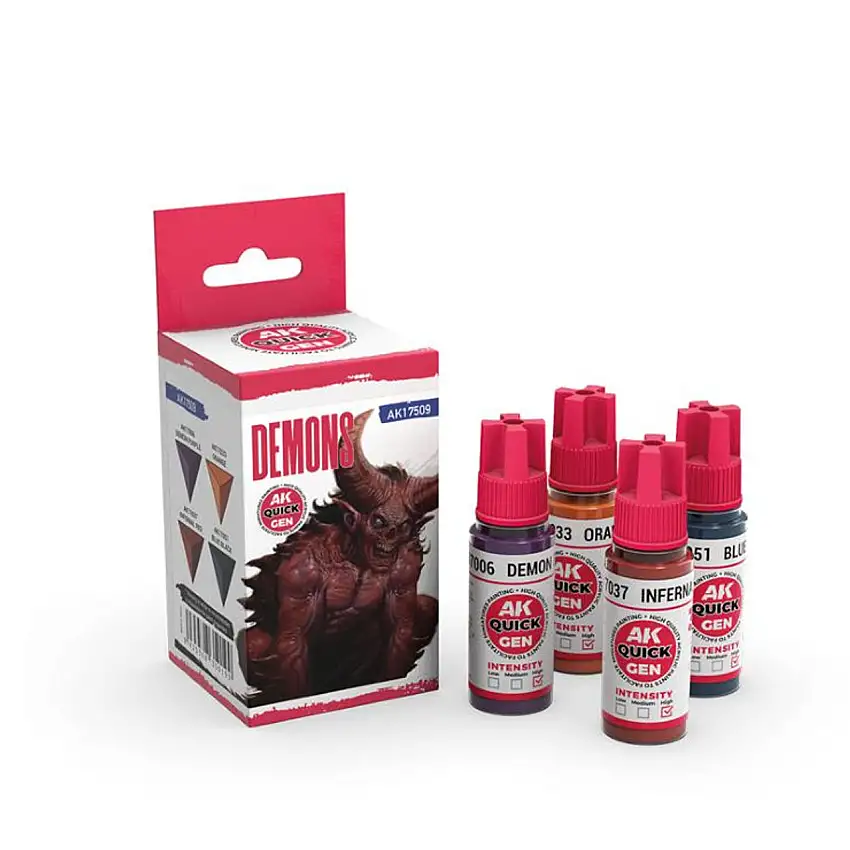 Quick Gen: Demons Acrylic Paint (4 Colors) 18ml Bottles AK Interactive