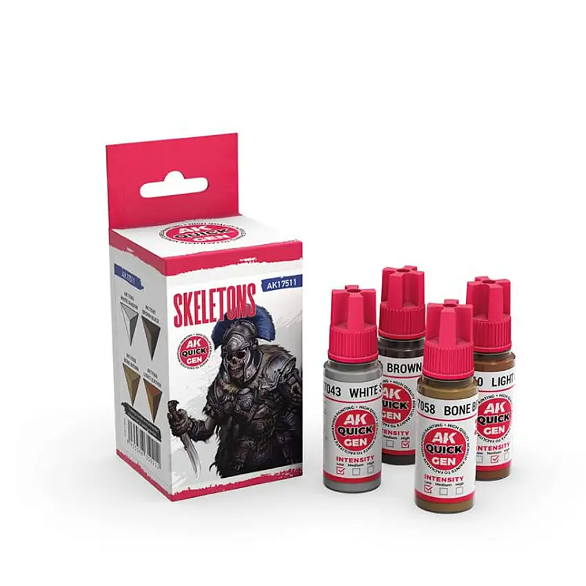 Quick Gen: Skeletons Acrylic Paint (4 Colors) 18ml Bottles AK Interactive