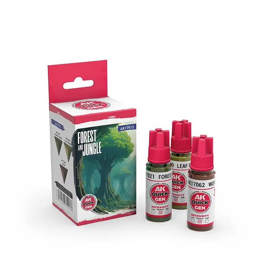 Quick Gen: Forest & Jungle Acrylic Paint (3 Colors) 18ml Bottles AK Interactive