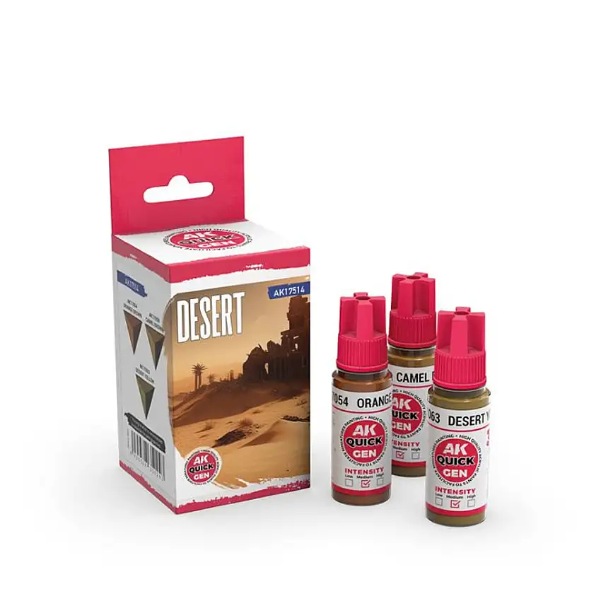 Quick Gen: Desert Acrylic Paint (3 Colors) 18ml Bottles AK Interactive
