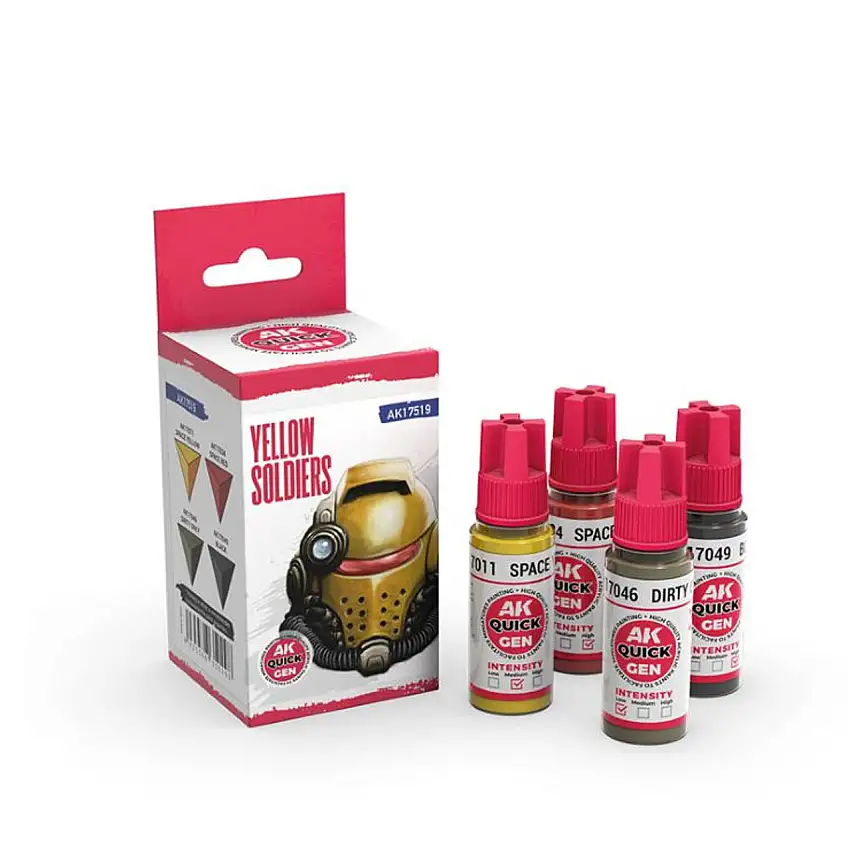 Quick Gen: Yellow Soldiers Acrylic Paint (4 Colors) 18ml Bottles AK Interactive