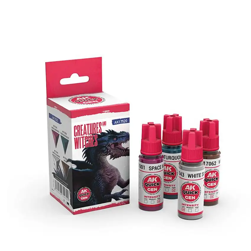Quick Gen: Creatures & Witches Acrylic Paint (4 Colors) 18ml Bottles AK Interactive