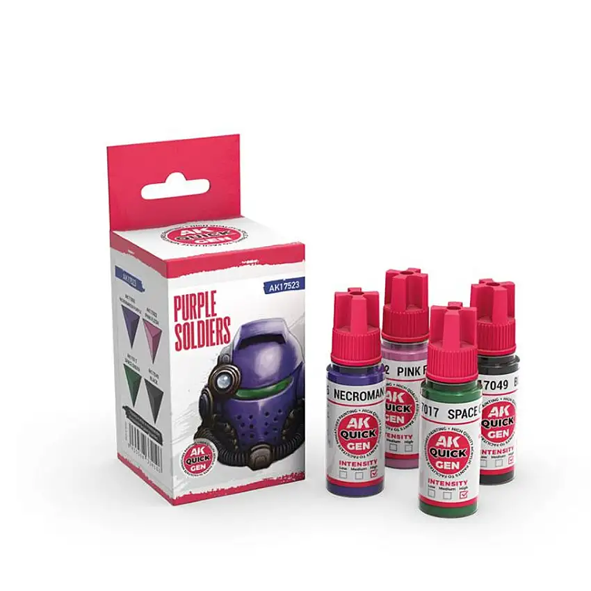 Quick Gen: Purple Soldiers Acrylic Paint (4 Colors) 18ml Bottles AK Interactive
