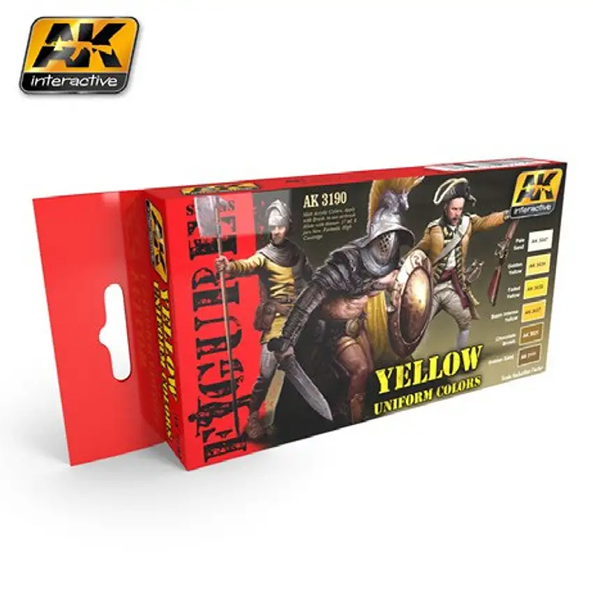 Figure Series: Yellow Uniform Colors Acrylic Paint Set (6 Colors) 17ml Bottles AK Interactive
