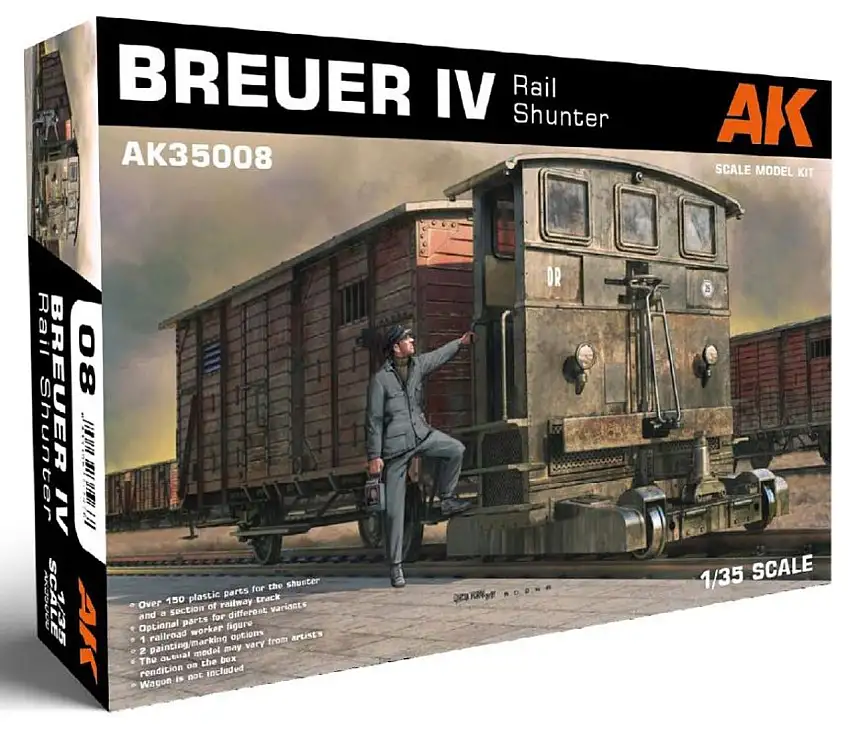 Breuer IV Rail Shunter Locomotive w/Track Section & Figure (Plastic Kit) 1/35 AK Interactive