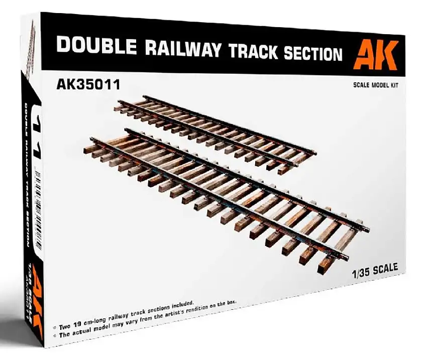Double Railway 7.5" Long Track Sections (Plastic Kit) 1/35 AK Interactive