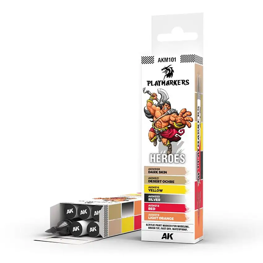 Playmarkers: Heroes Acrylic Gamers Paint Set (6 Colors) AK Interactive
