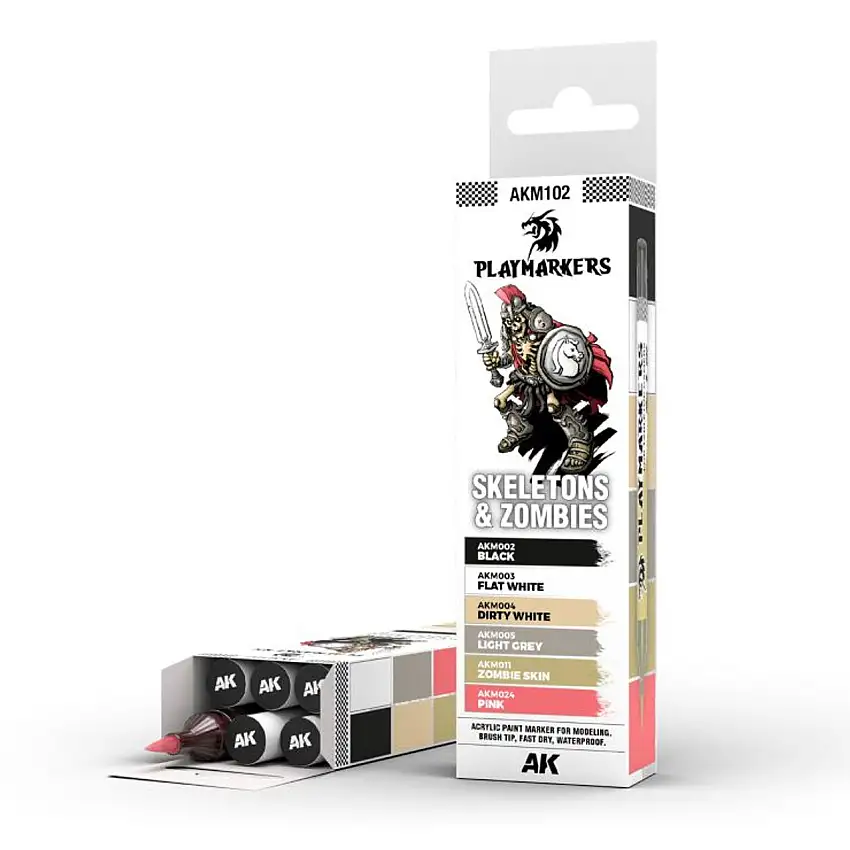 Playmarkers: Skeletons & Zombies Acrylic Gamers Paint Set (6 Colors) AK Interactive