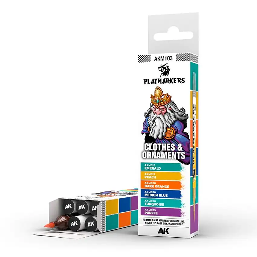 Playmarkers: Clothes & Ornaments Acrylic Gamers Paint Set (6 Colors) AK Interactive