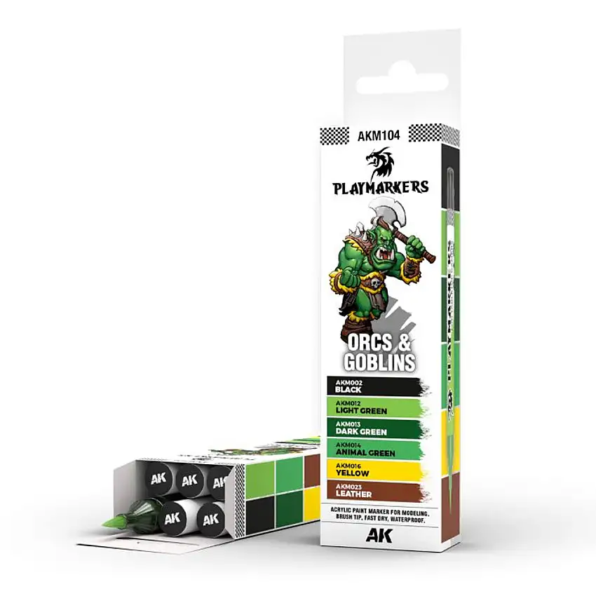 Playmarkers: Orcs & Gobins Acrylic Gamers Paint Set (6 Colors) AK Interactive