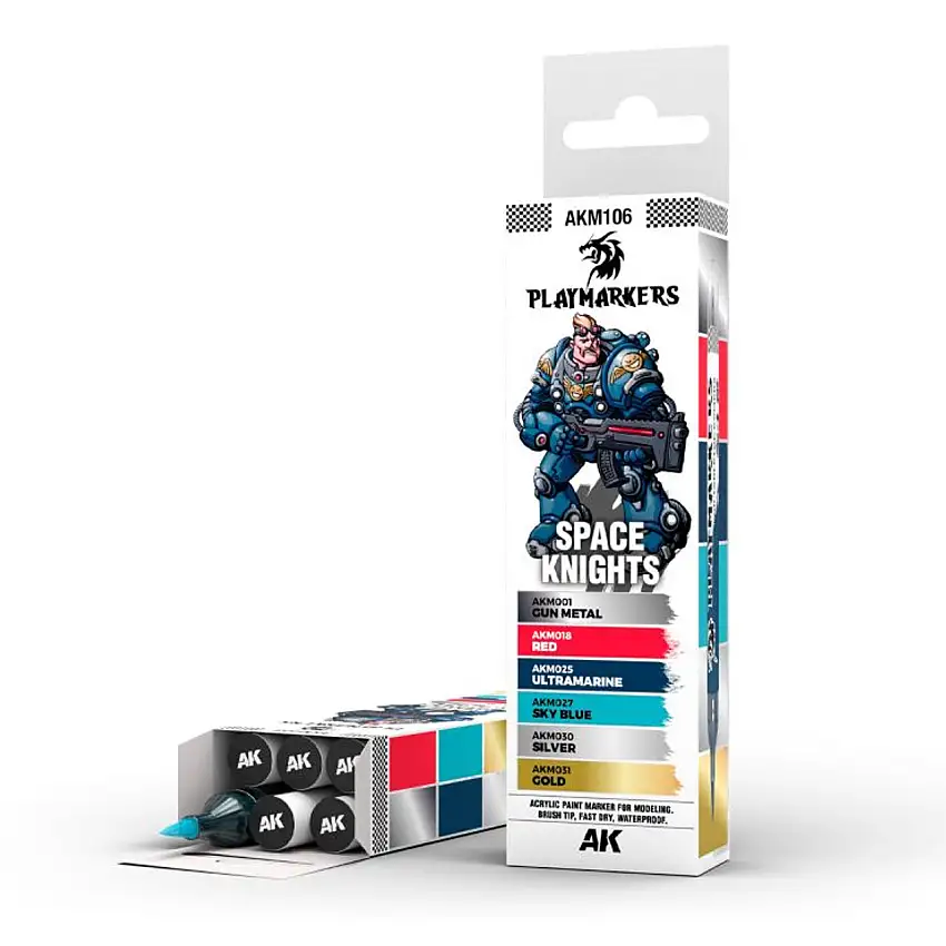 Playmarkers: Space Knights Acrylic Gamers Paint Set (6 Colors) AK Interactive
