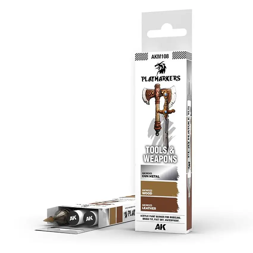 Playmarkers: Tools & Weapons Acrylic Gamers Paint Set (3 Colors) AK Interactive