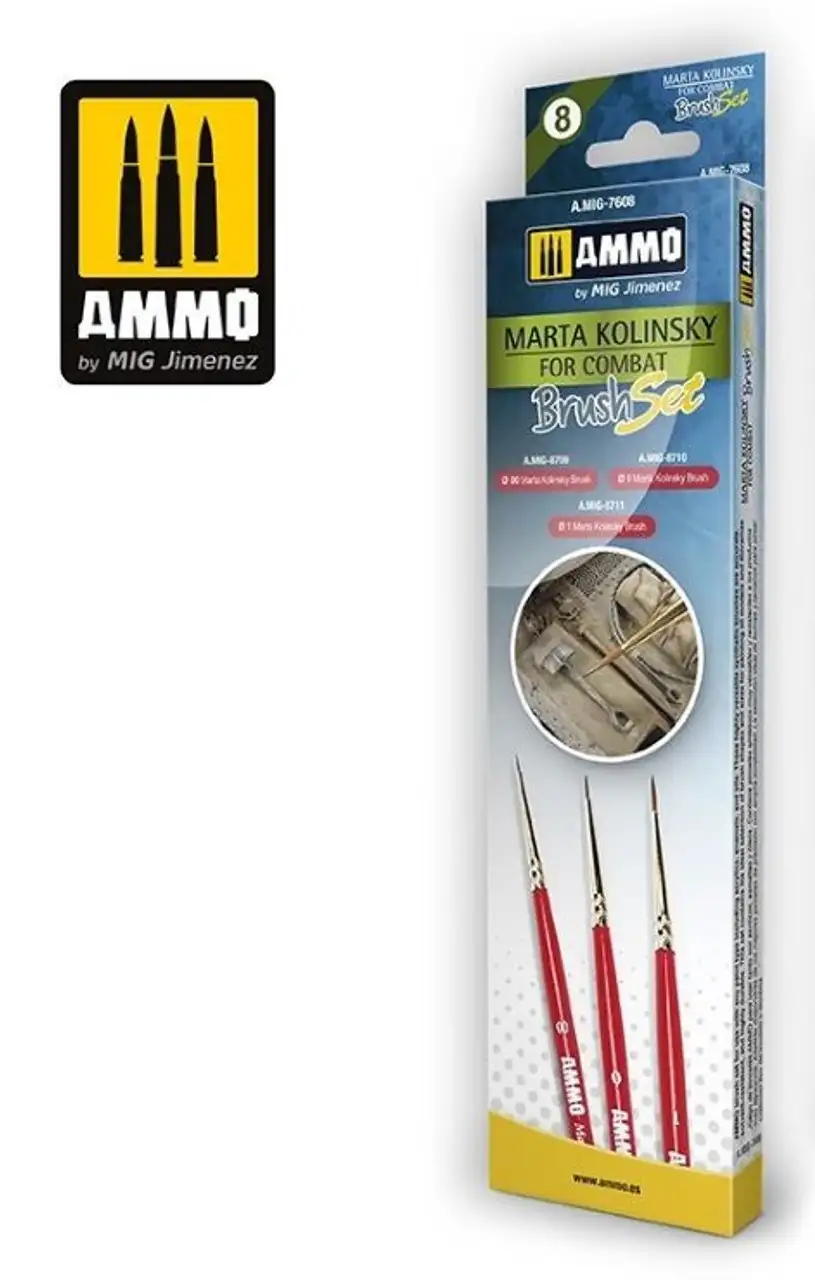 Marta Kolinsky for Combat Brush Set: Sable 00, 0, 1 AMMO by Mig Jimenez