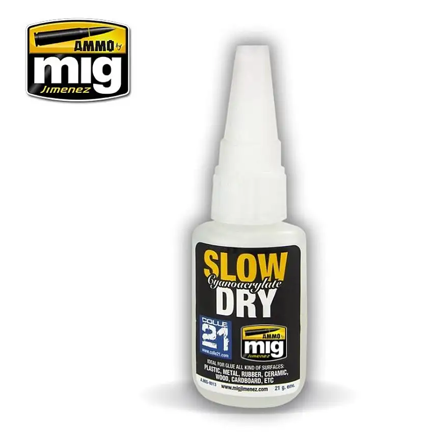 Slow Dry Cyanoacrylate Glue 21g Bottle AMMO by Mig Jimenez