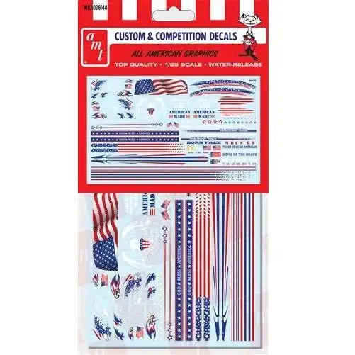 AMT All American Graphics Custom Decals 1/25 Scale