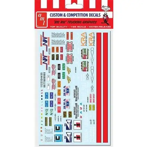 AMT Big Rig Trucking Graphics Decals 1/25 Scale