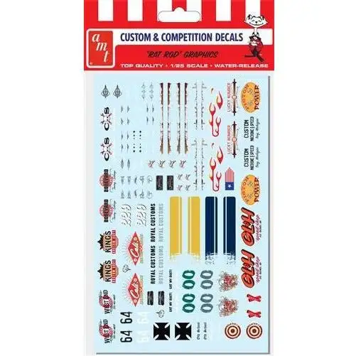 AMT Rat Rod Graphics Decals 1/25 Scale