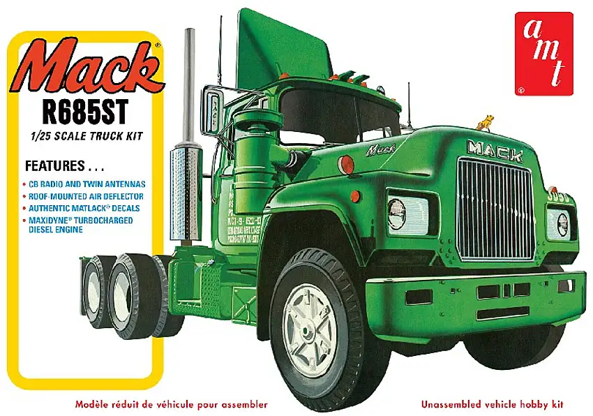 Mack R685ST Semi Truck Cab 1/25 AMT Models