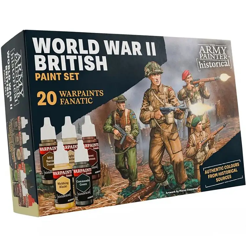 Warpaints Historical: WWII British Acrylic Paint Set (20 Colors) 18ml Bottles The Army Painter