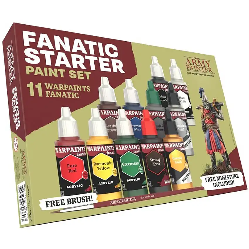 Warpaints Fanatic: Starter Acrylic Paint Set (11 Colors & miniature) 18ml Bottles The Army Painter