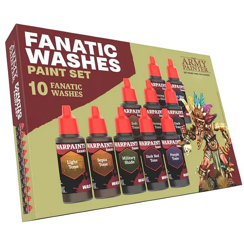 Warpaints Fanatic: Washes Acrylic Paint Set (10 Colors) 18ml Bottles The Army Painter