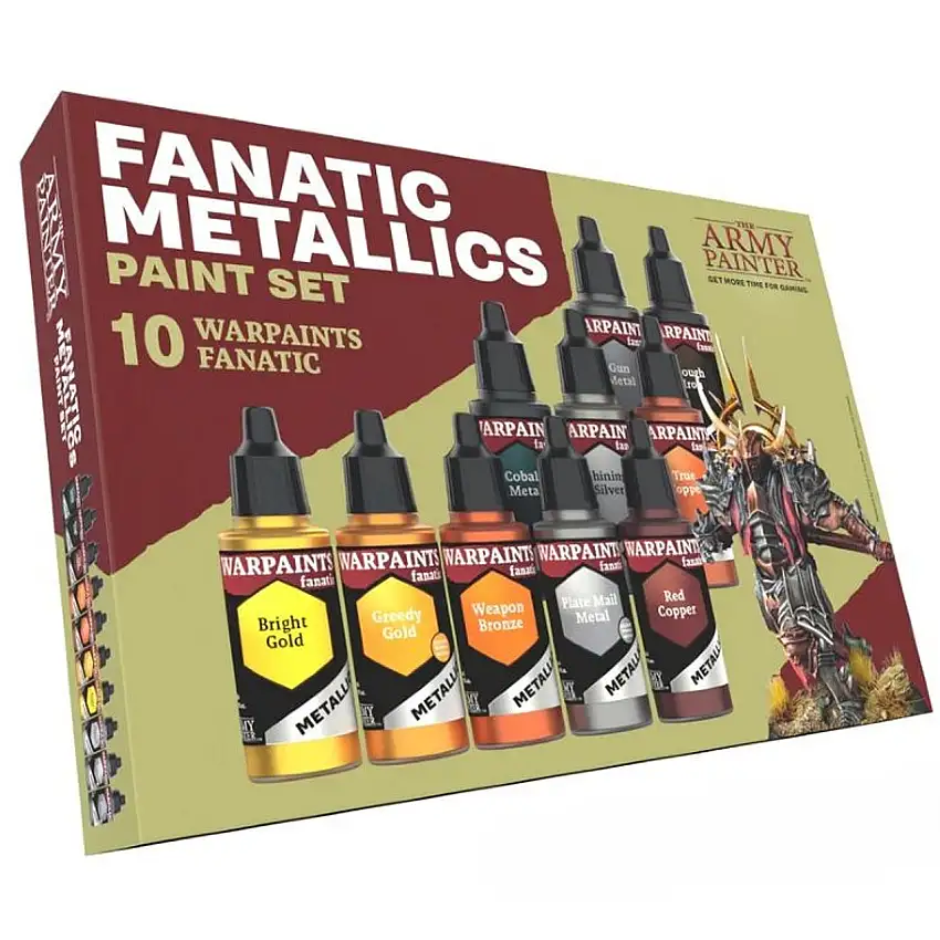 Warpaints Fanatic: Metallics Acrylic Paint Set (10 Colors) 18ml Bottles The Army Painter