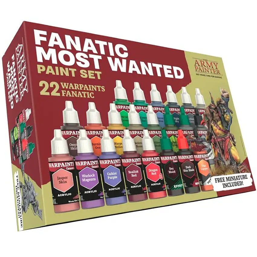Warpaints Fanatic: Most Wanted Acrylic Paint Set (22 Colors & miniature) 18ml Bottles The Army Painter