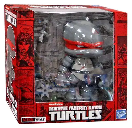 Teenage Mutant Ninja Turtles Mirage Comic Jumbo Leonardo 8-Inch Vinyl Figure [Black & White, Battle Damaged]