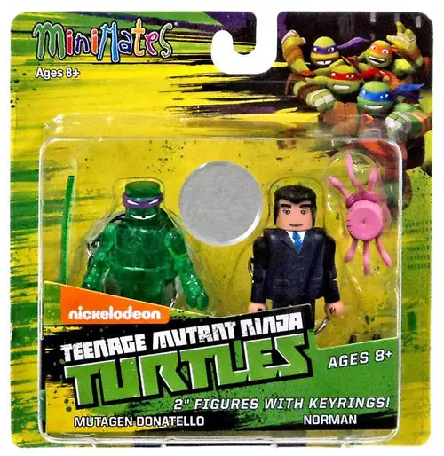 Teenage Mutant Ninja Turtles Nickelodeon Minimates Mutagen Donatello & Norman Exclusive 2-Inch Minimates Keychains