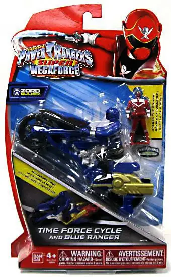 Power Rangers Super Megaforce Zord Builder Time Force Cycle & Blue Ranger Action Figure