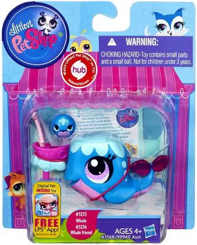 Littlest Pet Shop Whale & Whale Friend Figure 2-Pack #3233, 3234