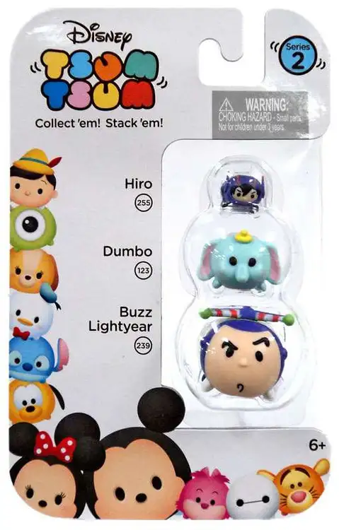 Disney Tsum Tsum Series 2 Hiro, Dumbo & Buzz Lightyear Minifigure 3-Pack #255, 123 & 239