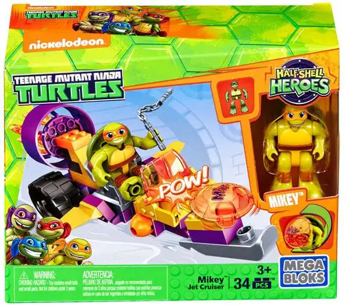 Mega Bloks Teenage Mutant Ninja Turtles Half Shell Heroes Mikey Jet Cruiser Set #28930