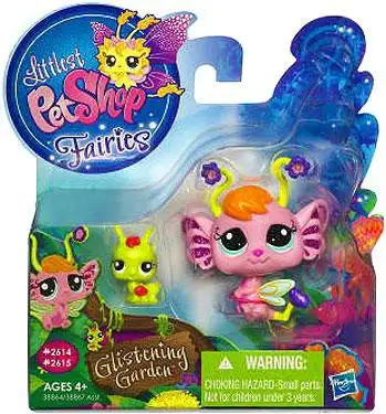 Littlest Pet Shop Fairies Glistening Garden Pansy Fairy & Grasshopper Figure 2-Pack #2614, 2615